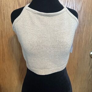 Papermoon Cream Knit Crop Top